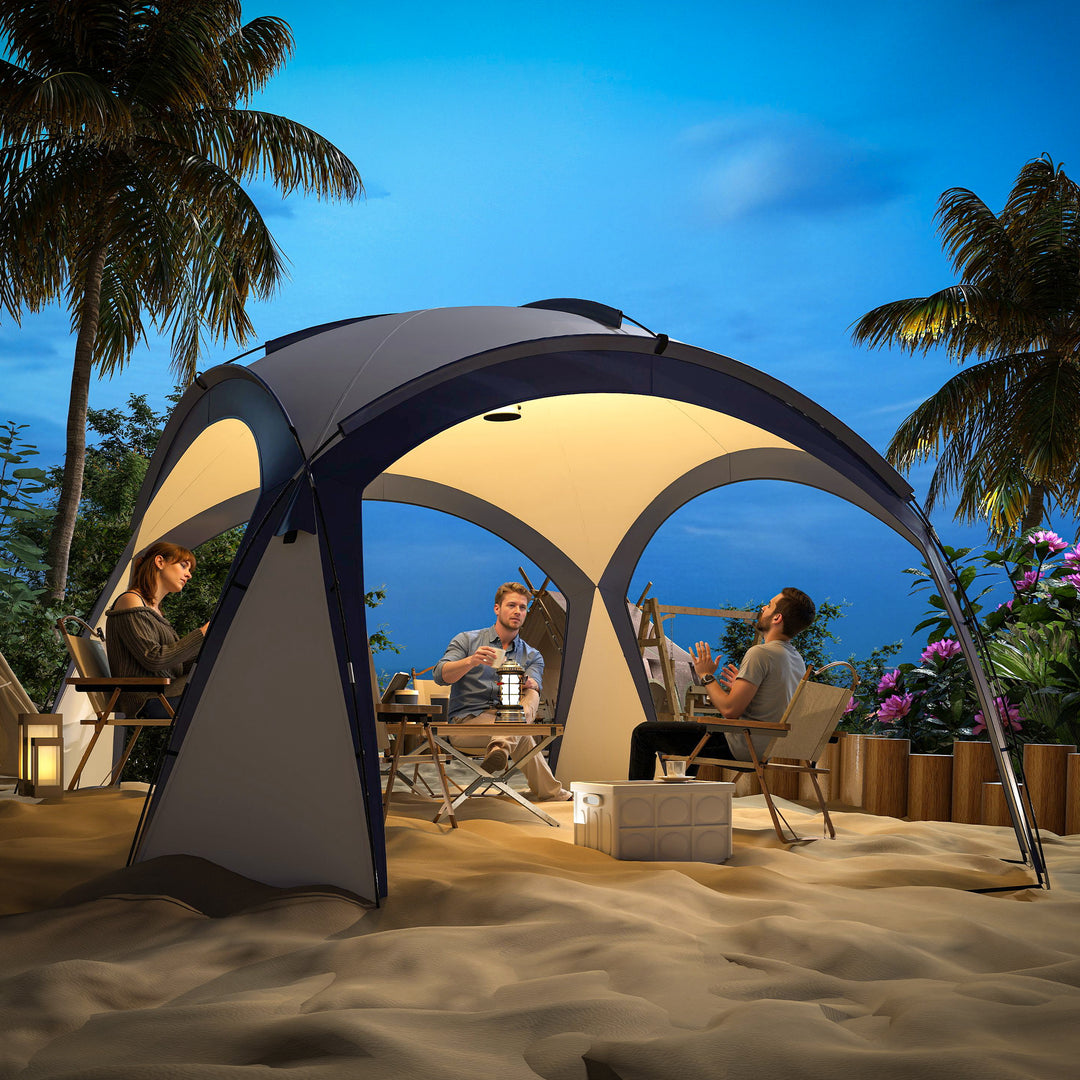 MCL Gazebo Party Tent, 3.5x3.5m-Cream/Blue