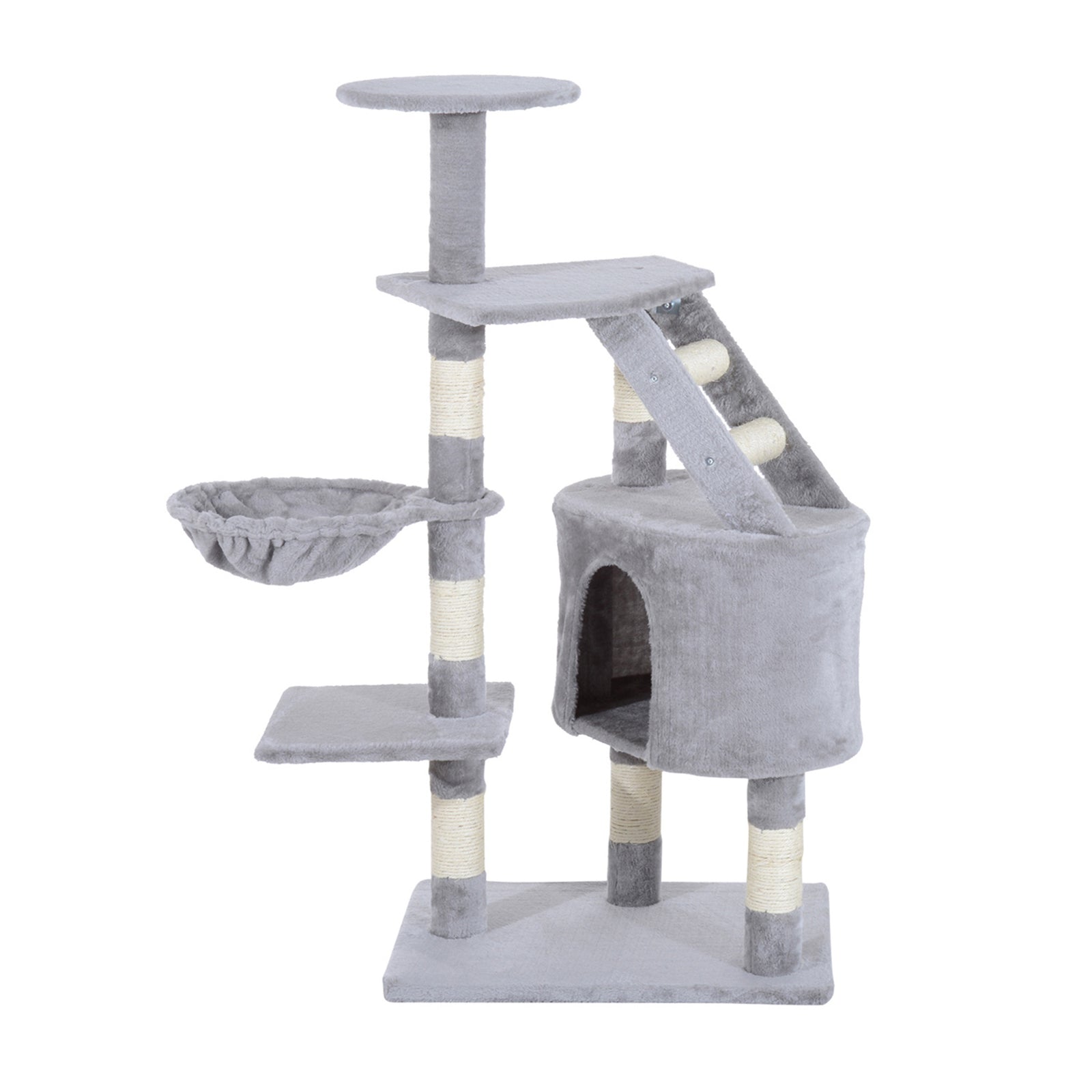 Cat Tree for Indoor Cats Kitten Scratching Post Scratch Scratcher Climb Activity Center Play House Pet Furniture 125cm (Grey)