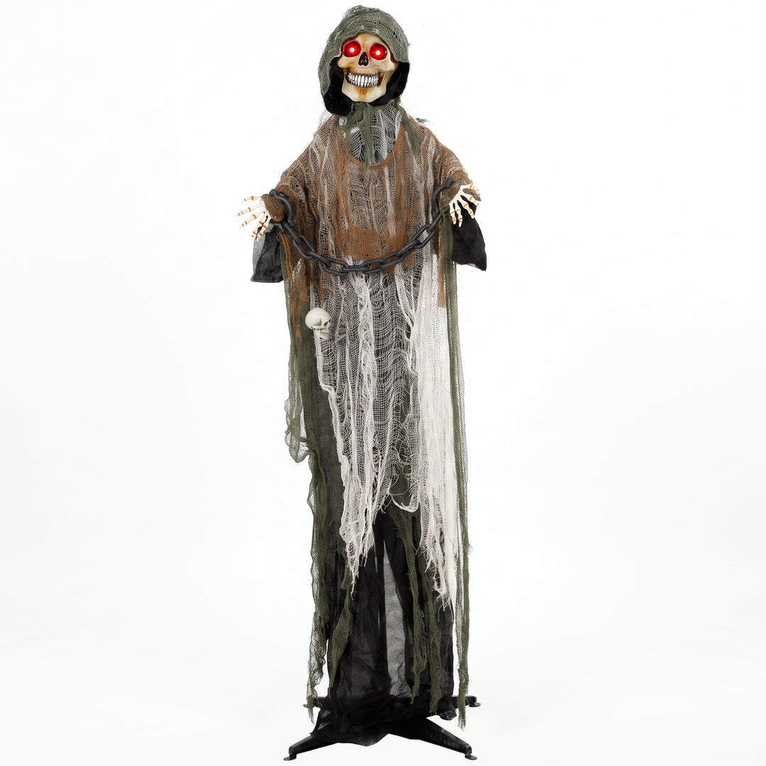 170cm Animated Grim Reaper, Life-Size Halloween Animatronic with Movin