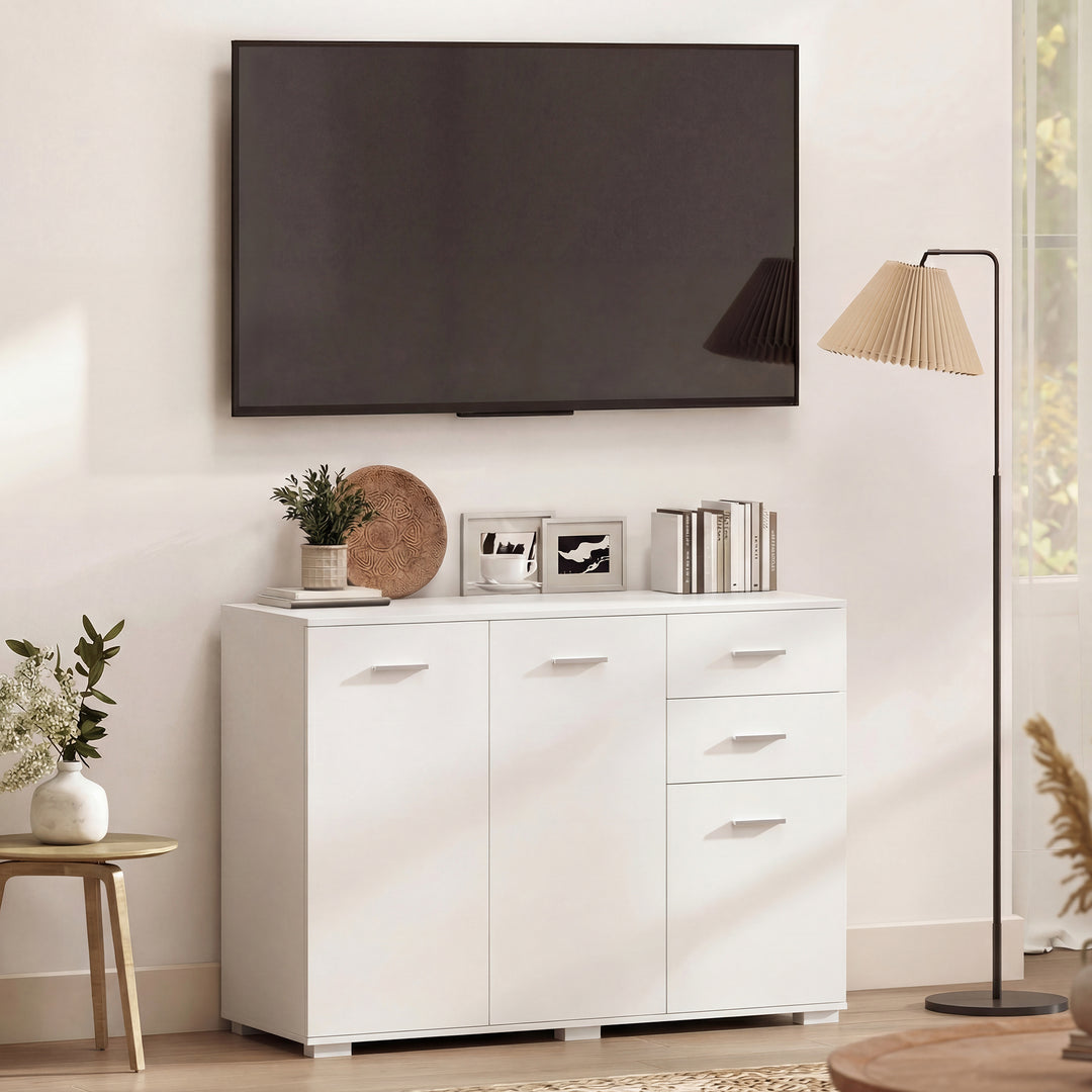 Sideboard, Modern Storage Cabinet with 2 Drawers, 3 Doors and Adjustab