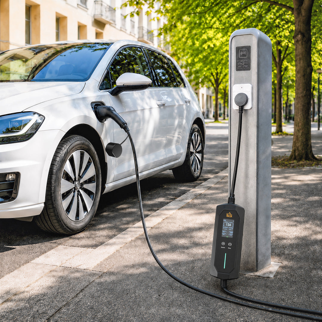 EV Charger Type 2 to 3 Pin Plug, 10 m, 2.8 kW, 6-13 A, Electric Car Ch