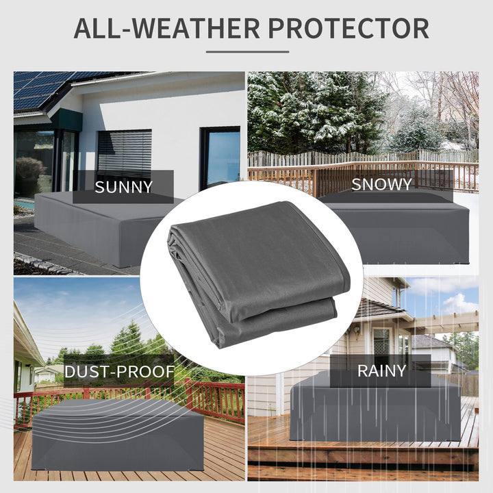 225x210cm Outdoor Garden Rattan Furniture Protective Cover Water UV Resistant Grey