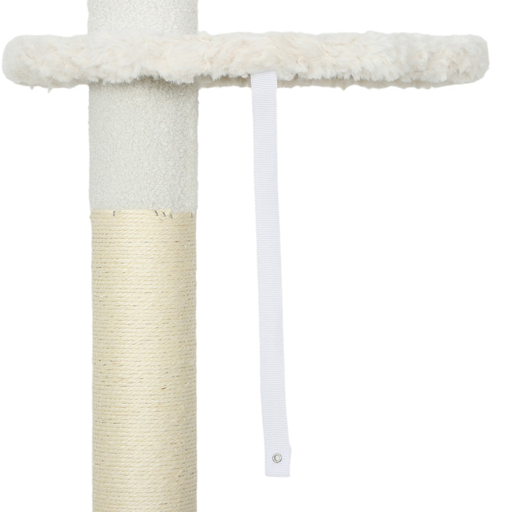 225-255 cm Adjustable Cat Climbing Tower with Sisal Scratching Posts, 