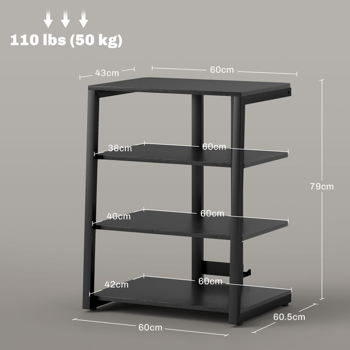 HOMCOM TV Stand Cabinet for 28 Inch TVs, Corner TV Unit with Open Adjustable Shelves and Extension Lead Holder, Entertainment Unit | Aosom UK