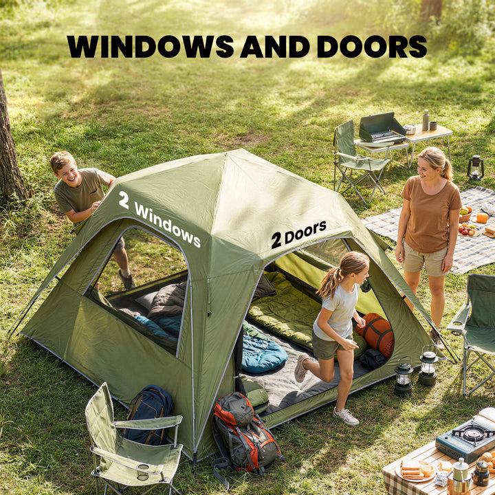 Pop Up Tent 3000mm Waterproof Camping Tents with Mesh Windows 2-3 Peop