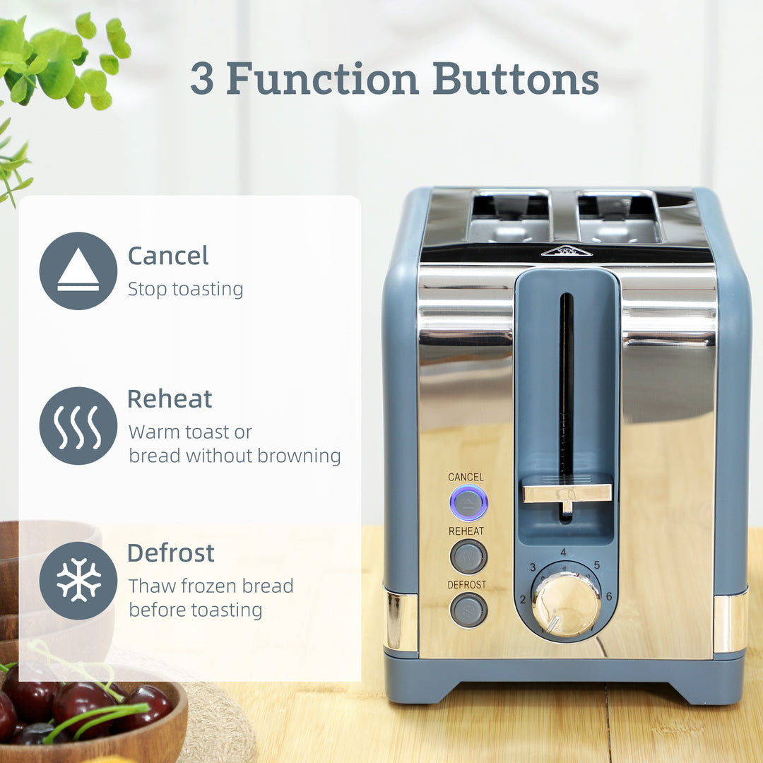 MCL Sleek Textured Kettle and Toaster Set - Blue