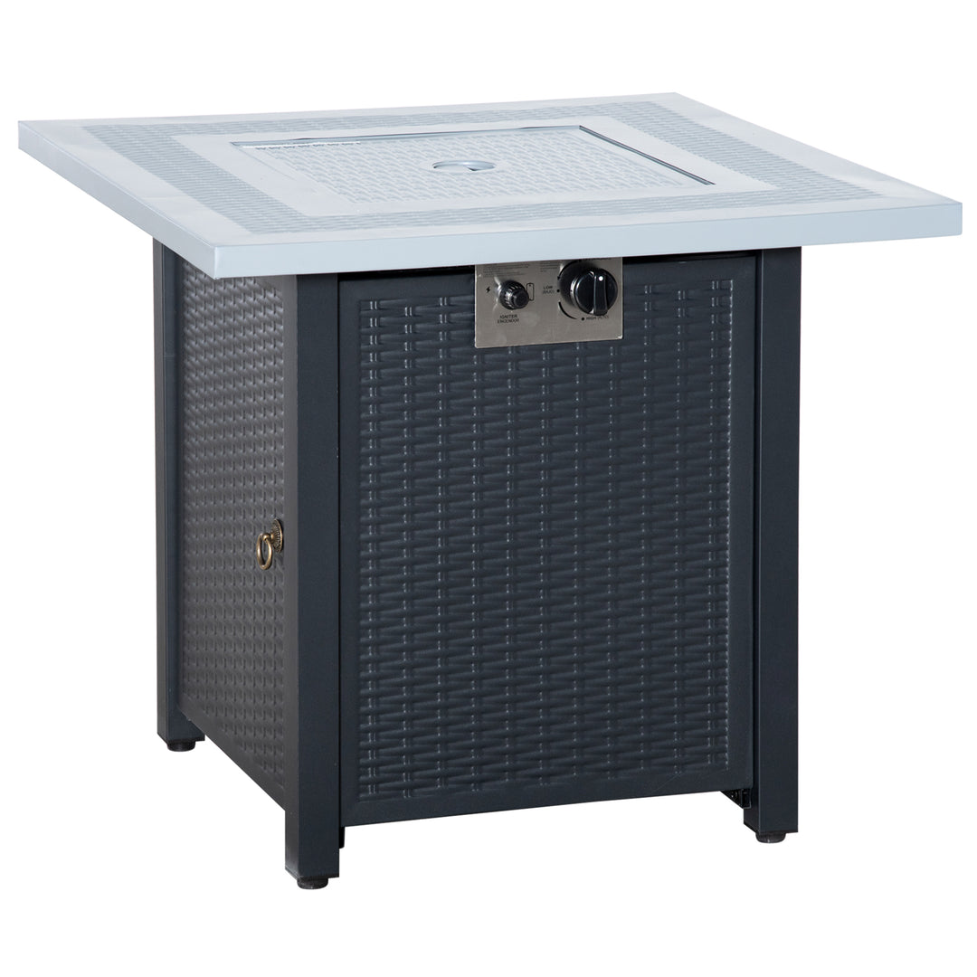 MCL 71 x 71cm 40000 BTU Gas Firepit Table - Black/Grey