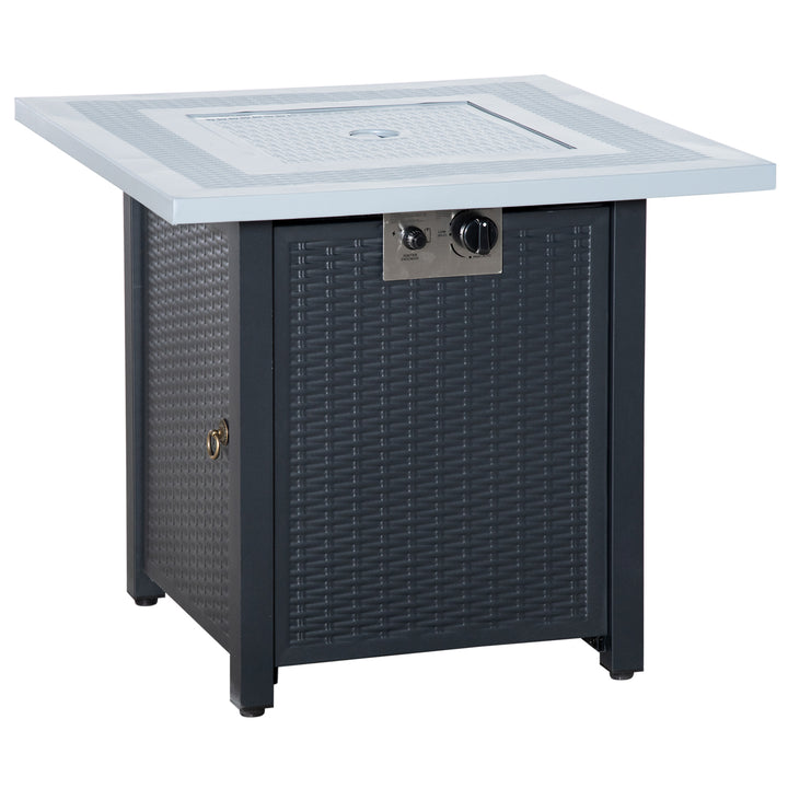 MCL 71 x 71cm 40000 BTU Gas Firepit Table - Black/Grey