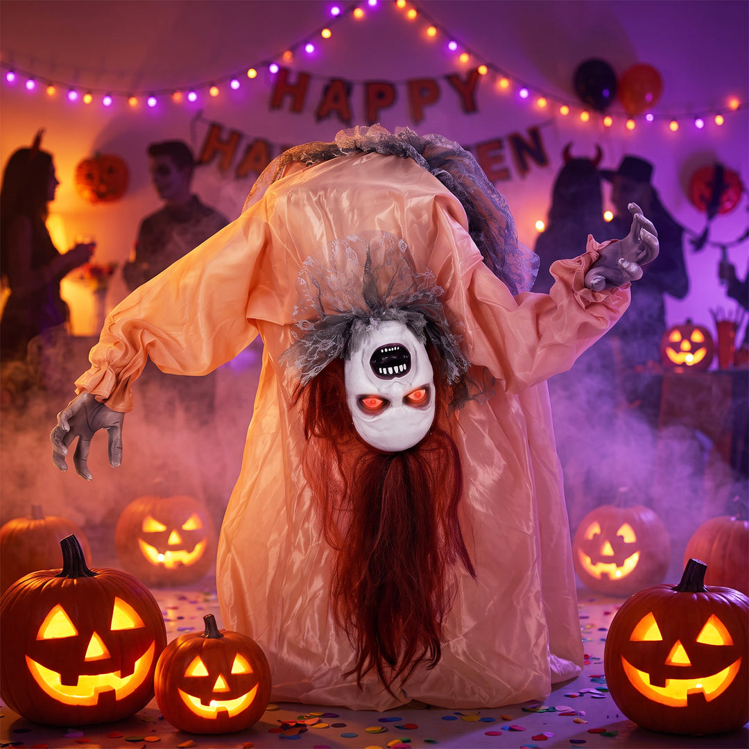 Animated Halloween Ghost, Halloween Animatronics with Creepy Screams, 