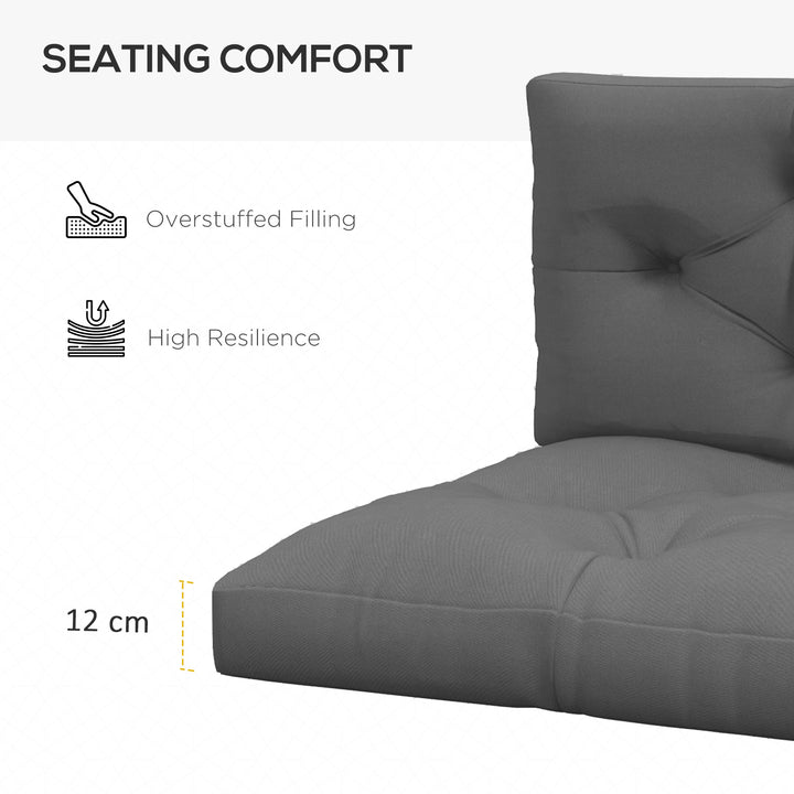 Seat and Back Padded Pallet Cushion Set - Dark Grey