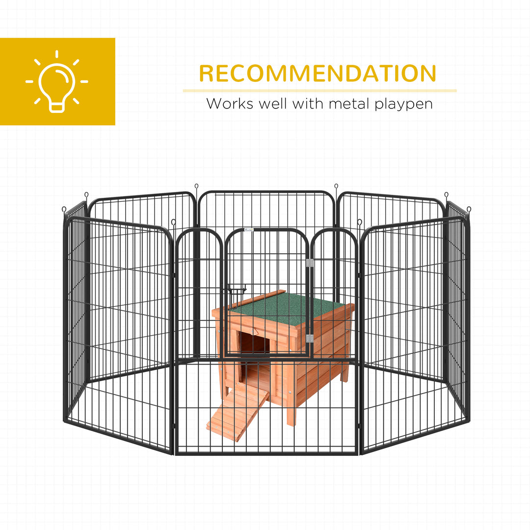 MCL Wooden Rabbit Hutch Outdoor, Guinea Pig Hutch, Rabbit Hideaway, Cat House, Bunny Cage Small Animal House with Openable Roof, 51 x 42 x 43 cm, Natural