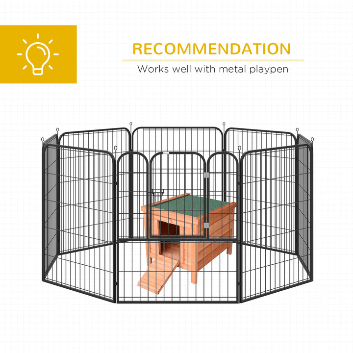 MCL Wooden Rabbit Hutch Outdoor, Guinea Pig Hutch, Rabbit Hideaway, Cat House, Bunny Cage Small Animal House with Openable Roof, 51 x 42 x 43 cm, Natural