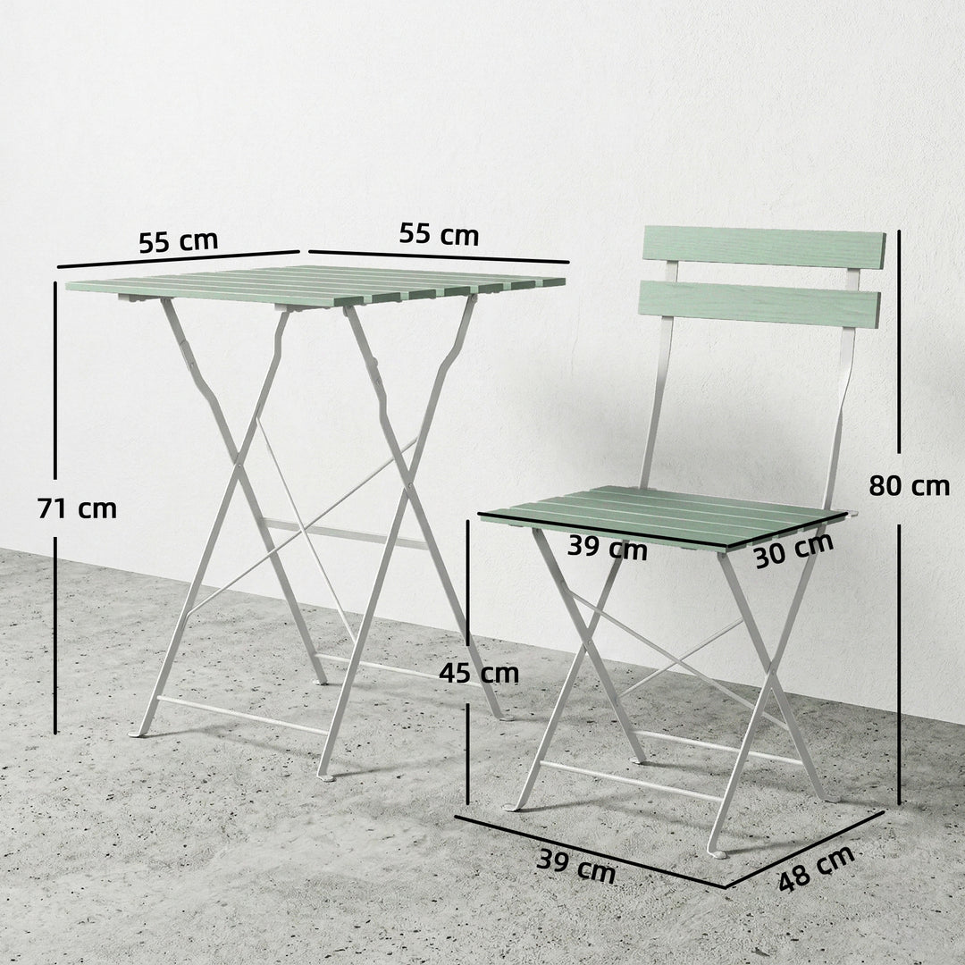 Outdoor Bistro Set Folding Patio Furniture Set with 2 Chairs Table for