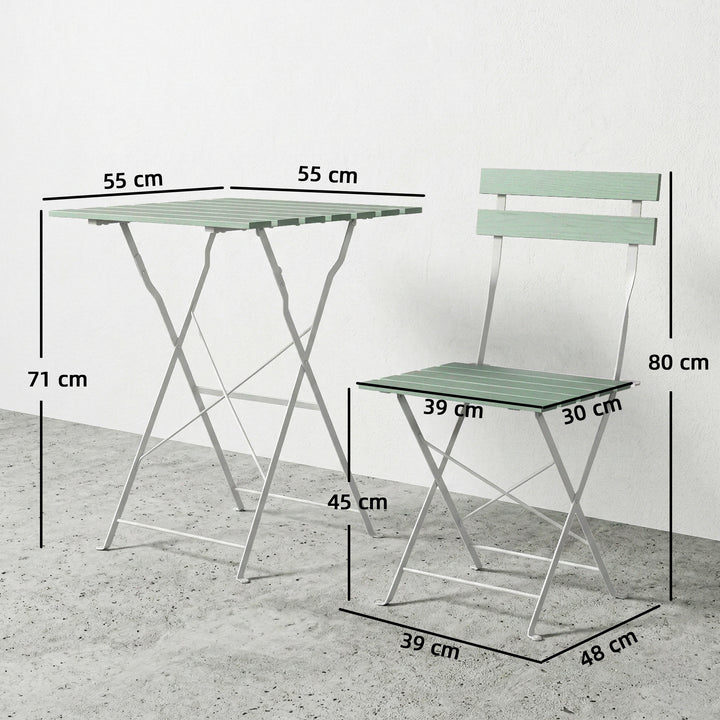 Outdoor Bistro Set Folding Patio Furniture Set with 2 Chairs Table for