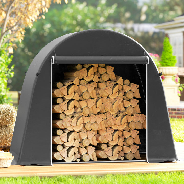8 x 4 ft Garden Storage Tent, Waterproof Bike Tent with Roll-up Zipper Door and Galvanised Metal Frame