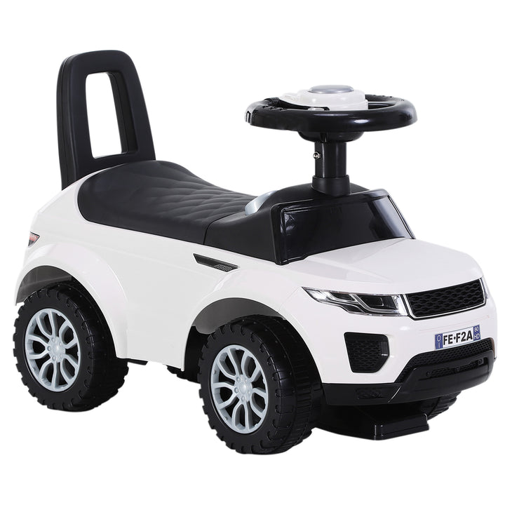 MCL 3-in-1 Ride On Car Foot To Floor Slider Toddler w/ Horn Steering Wheel NO POWER Manual Under Seat Storage Safe Design for 1-3 Year Old White