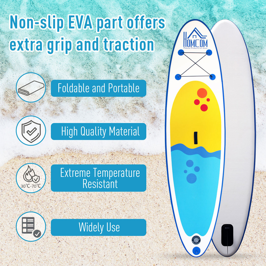 Inflatable Stand Up Paddle Board, 10' x 30" x 4", Non-Slip SUP, with ISUP Accessories, Hand Pump, 1 Fin, Adj Paddle, Backpack for Youth Adult Beginners/Experts