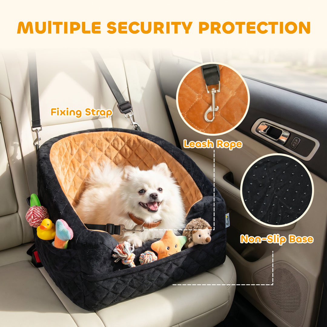 Dog Car Seat, Detachable Washable Dog Booster Seat with Thick Cushion,