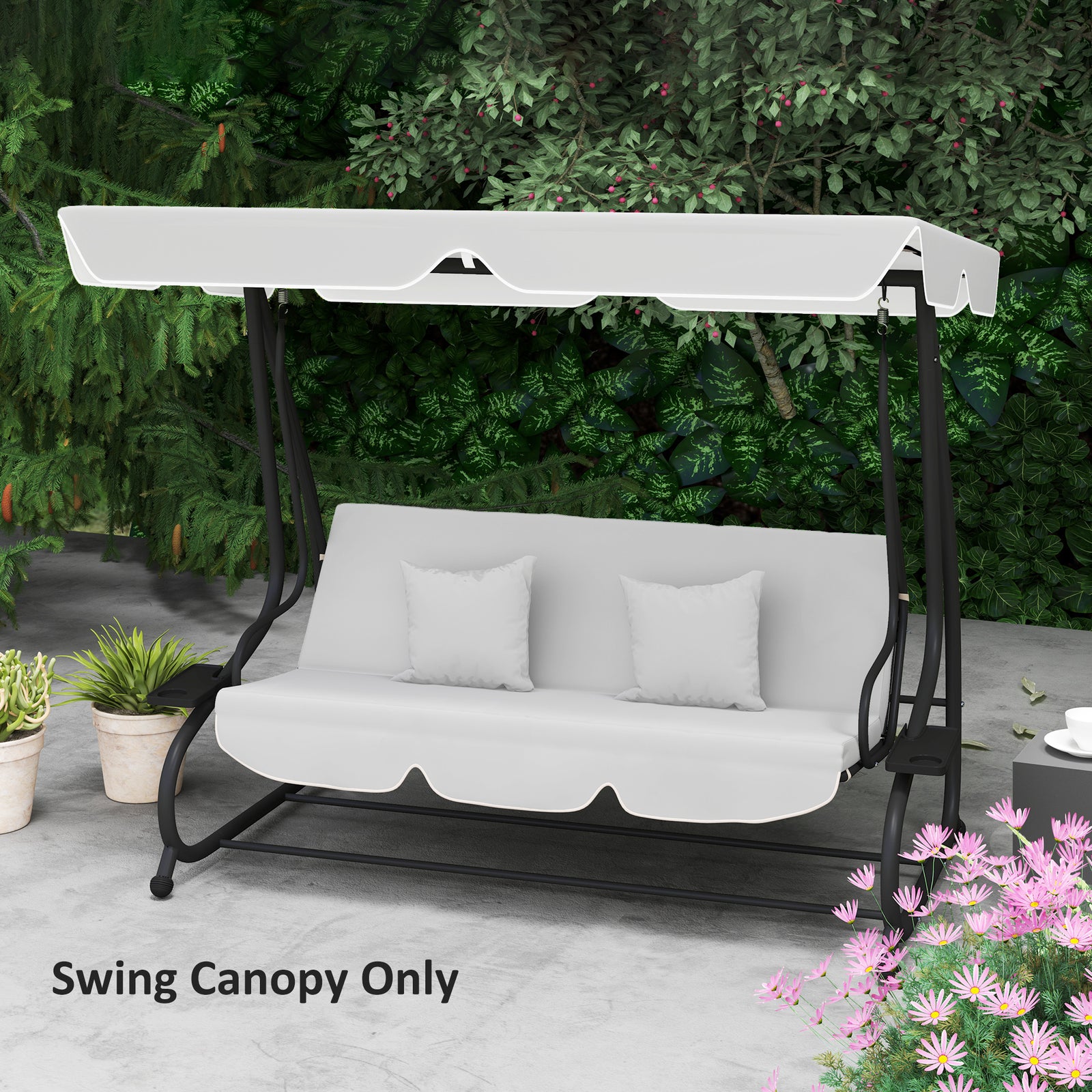 145 x 200Wcm Swing Chair Canopy Replacement - Light Grey