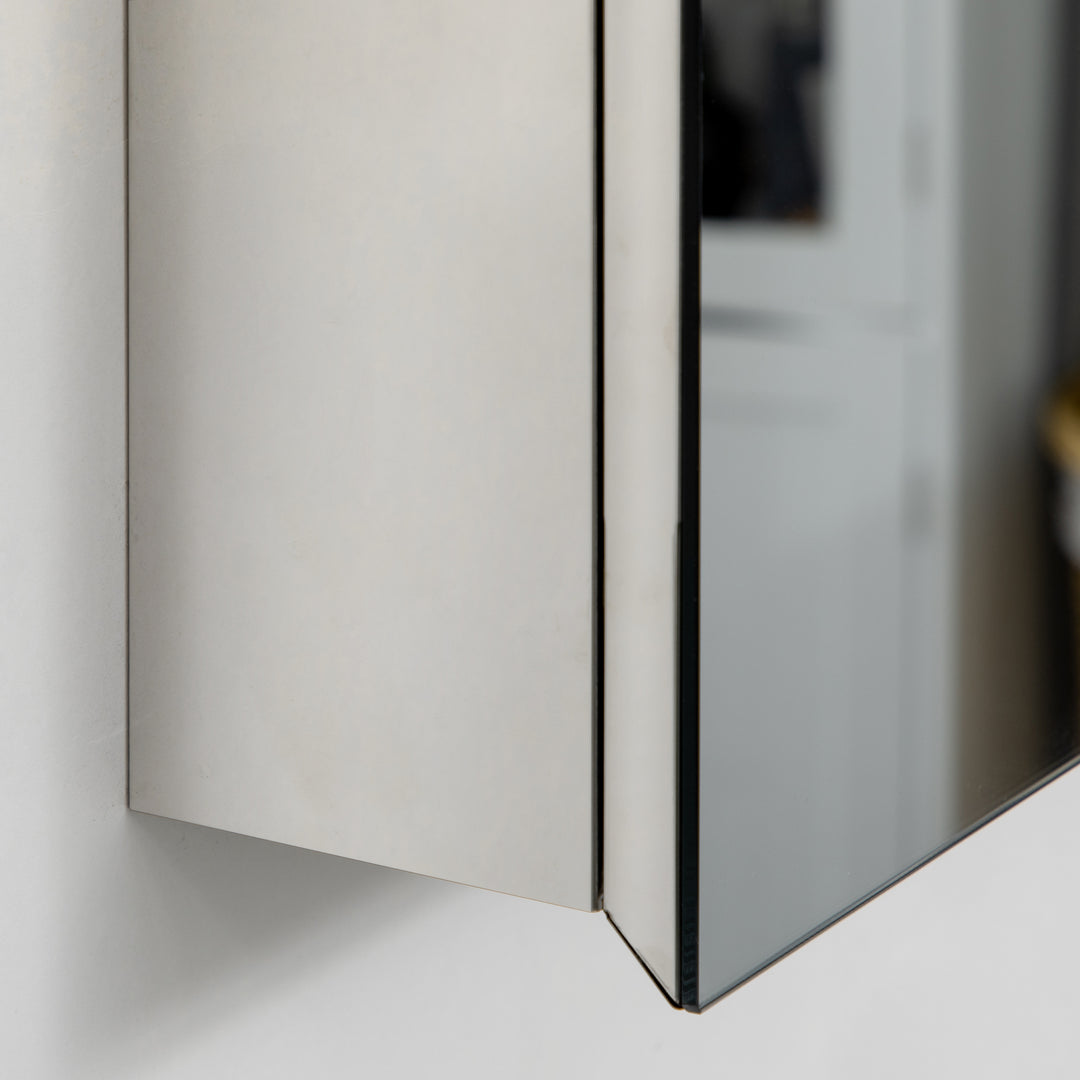 Bathroom Mirror Cabinet, Wall Mounted Medicine Cabinet with Hinged Door, Storage Shelves for Laundry Room