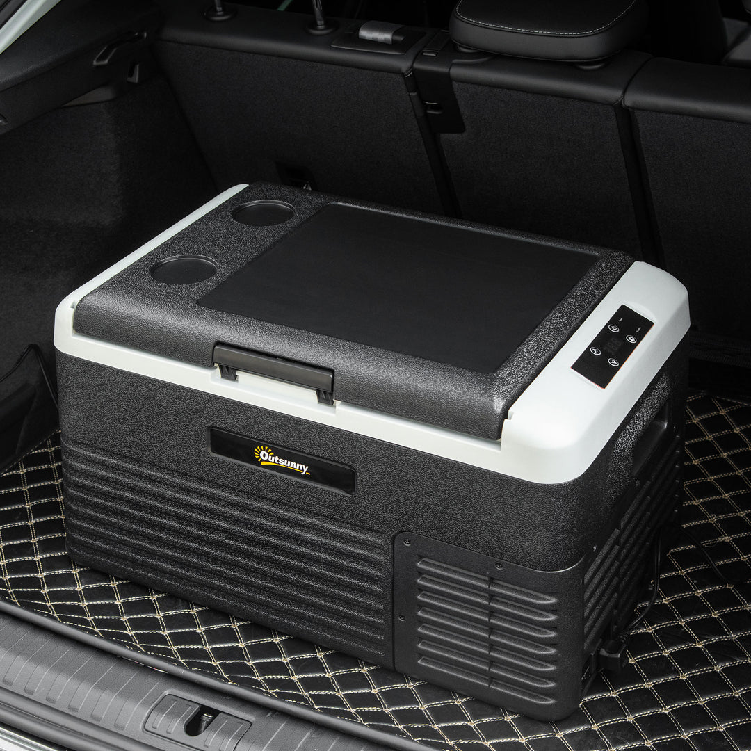30L Portable Car Refrigerator - Grey and Black