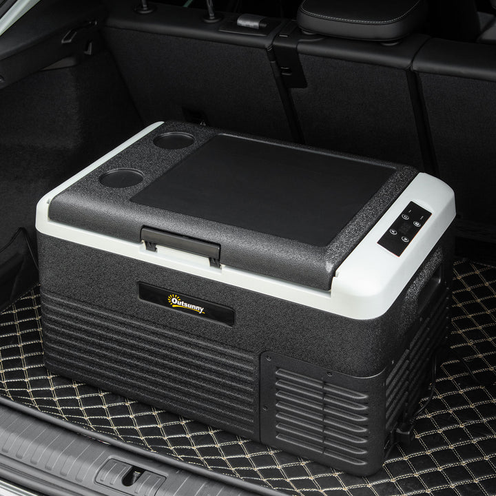 30L Portable Car Refrigerator - Grey and Black