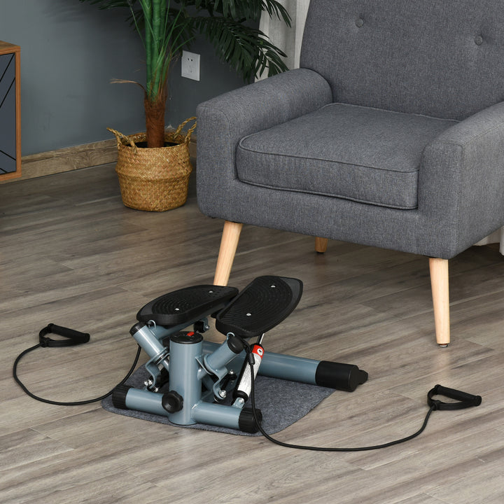 MCL Mini Stepper Step Machine with Resistance Bands and Cushion Mat for Leg Arm Full Body Training Fitness Stair Stepper