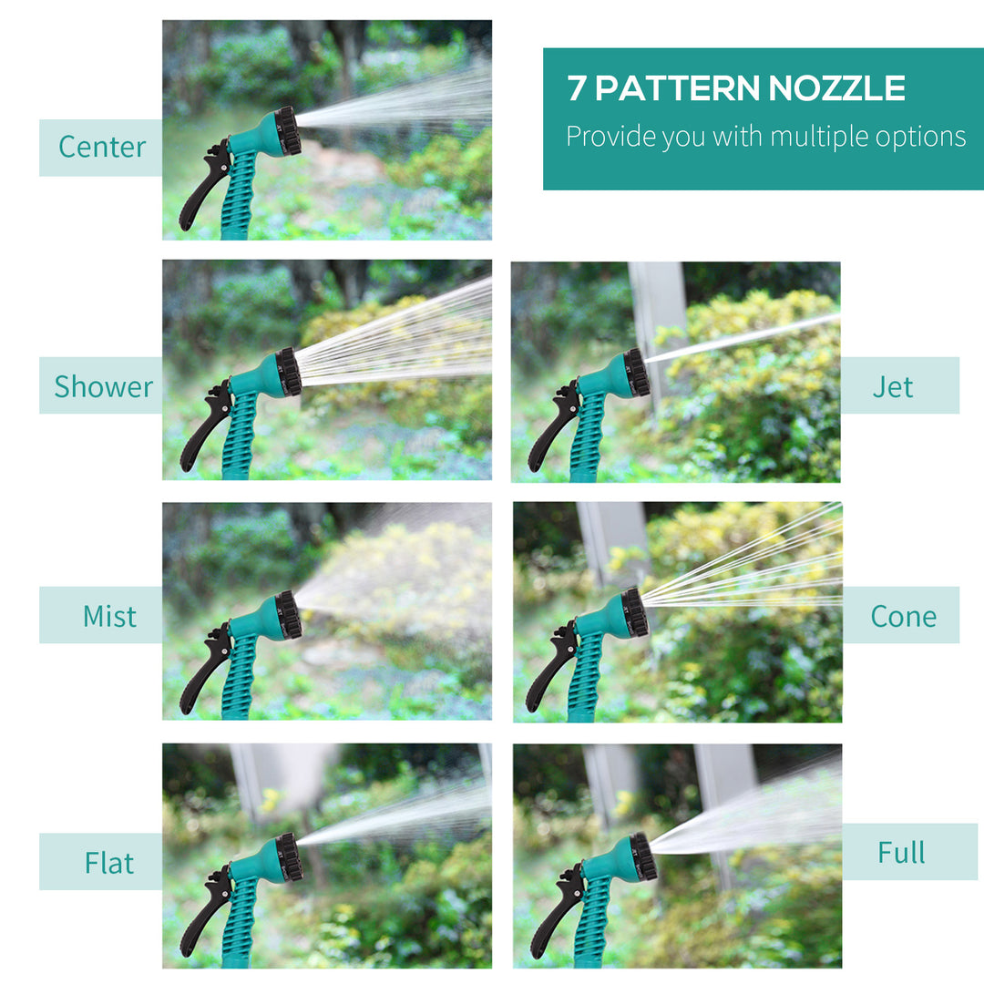 MCL 15m Garden Auto Hose Reel Wall Mounted Retractable 7 Patterns Spray Nozzle