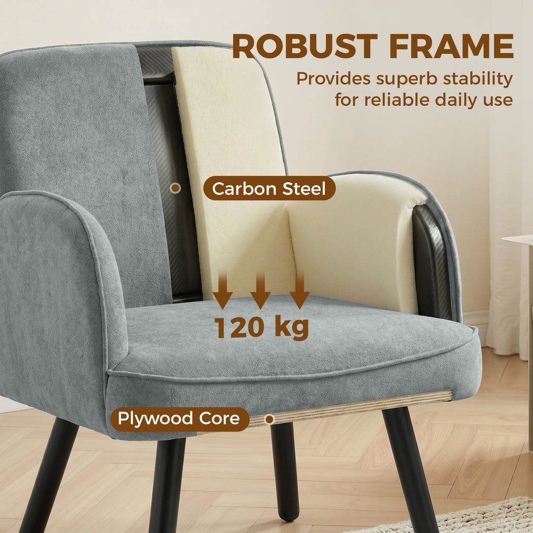 Lounge Chair Velvet Upholstered Armchair with Spring Cushion for Livin