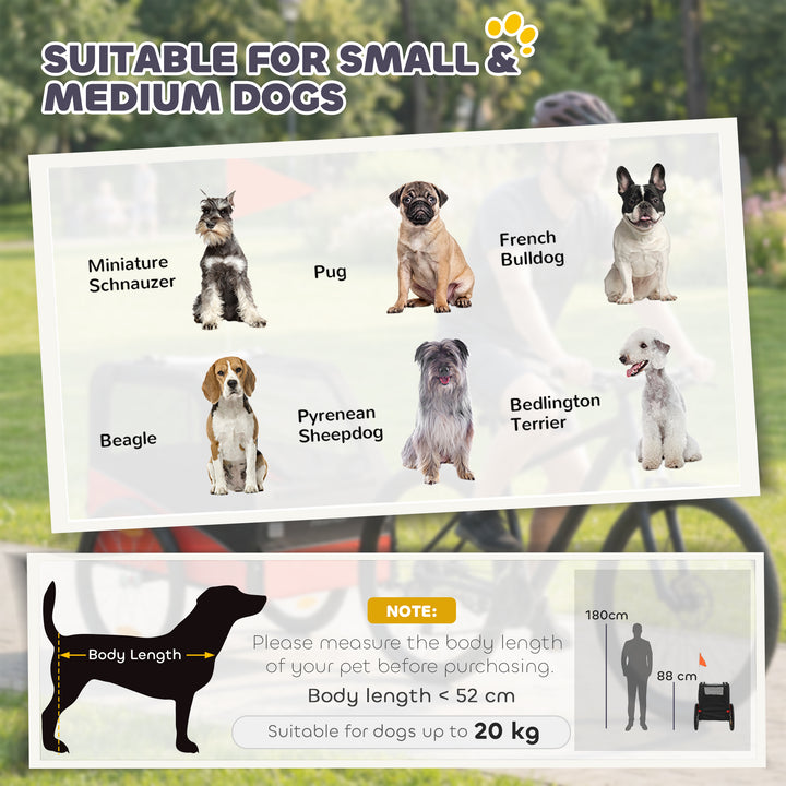 Dog Bike Trailer, Dog Cart Bicycle Carrier for Small and Medium Pets w