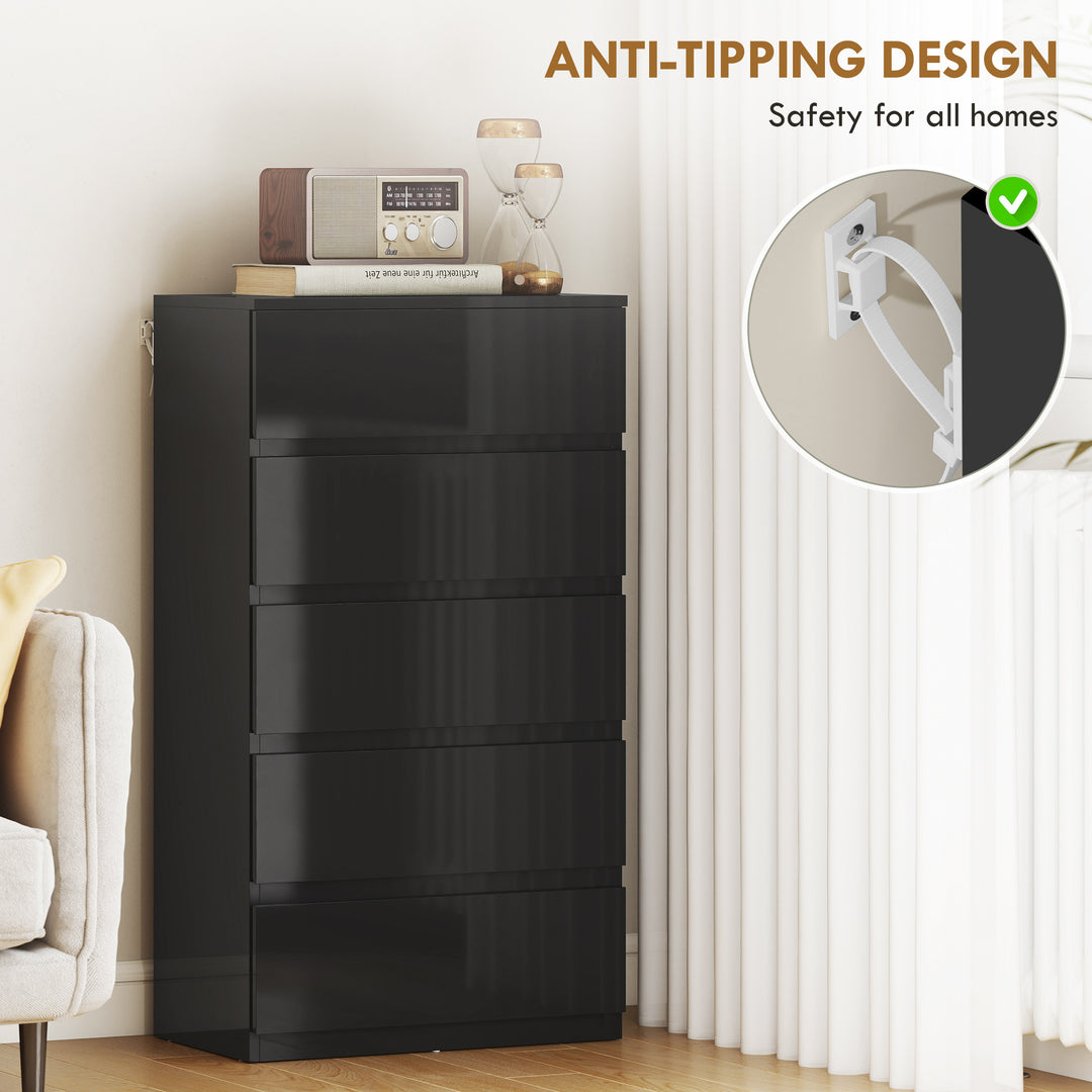 Chest of Drawers, 5-Drawer Storage Cabinets, Modern Dresser, Storage D