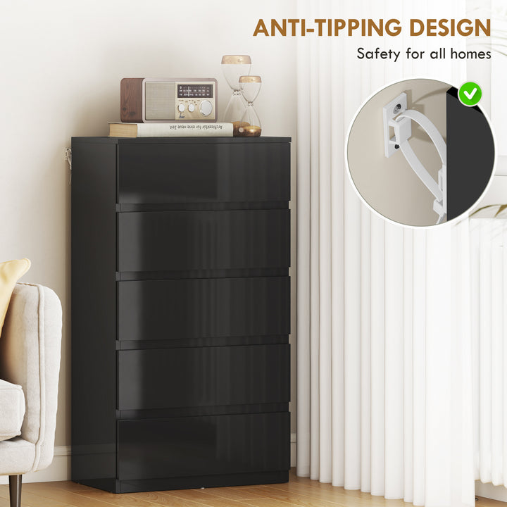 Chest of Drawers, 5-Drawer Storage Cabinets, Modern Dresser, Storage D