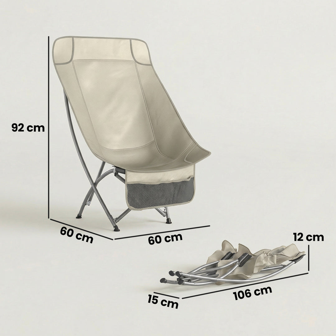 Camping Chair for Adults Heavy Duty Folding Camp Chair with Side Pocke