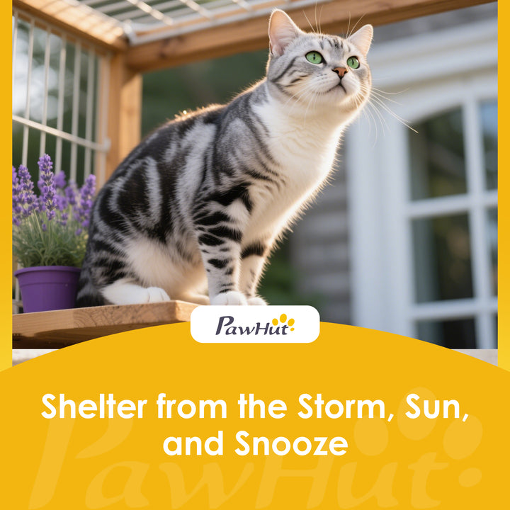 Outdoor Cat House Insulated with Openable Roof, Weatherproof Feral Cat Shelter for Rabbits, Cats
