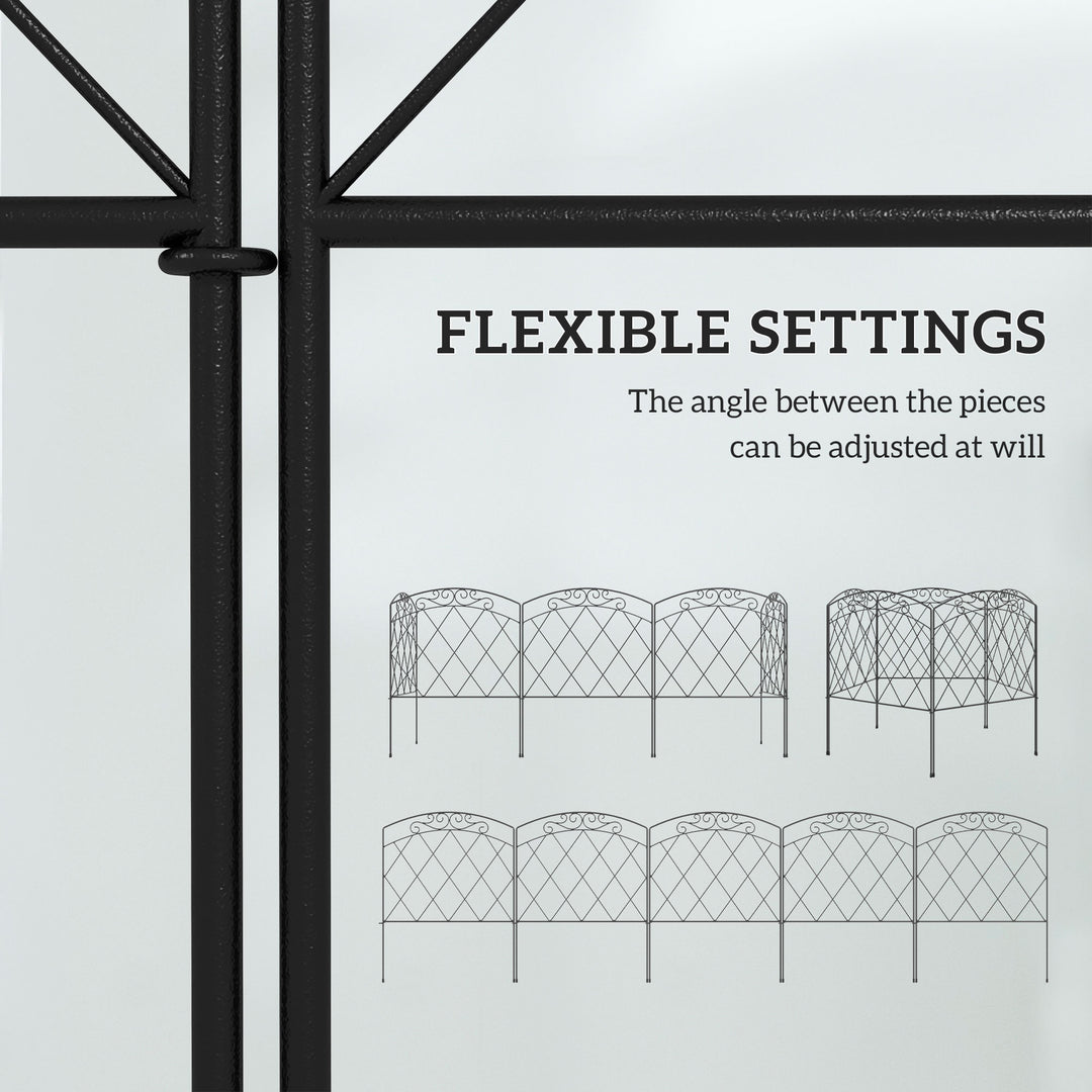 3m Decorative Metal Garden Fence - Diamond and Swirl Pattern