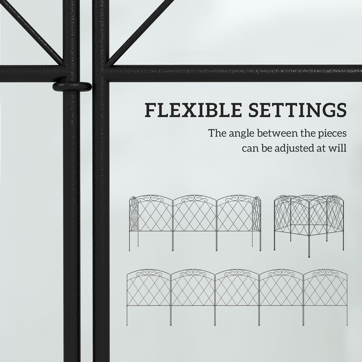 3m Decorative Metal Garden Fence - Diamond and Swirl Pattern
