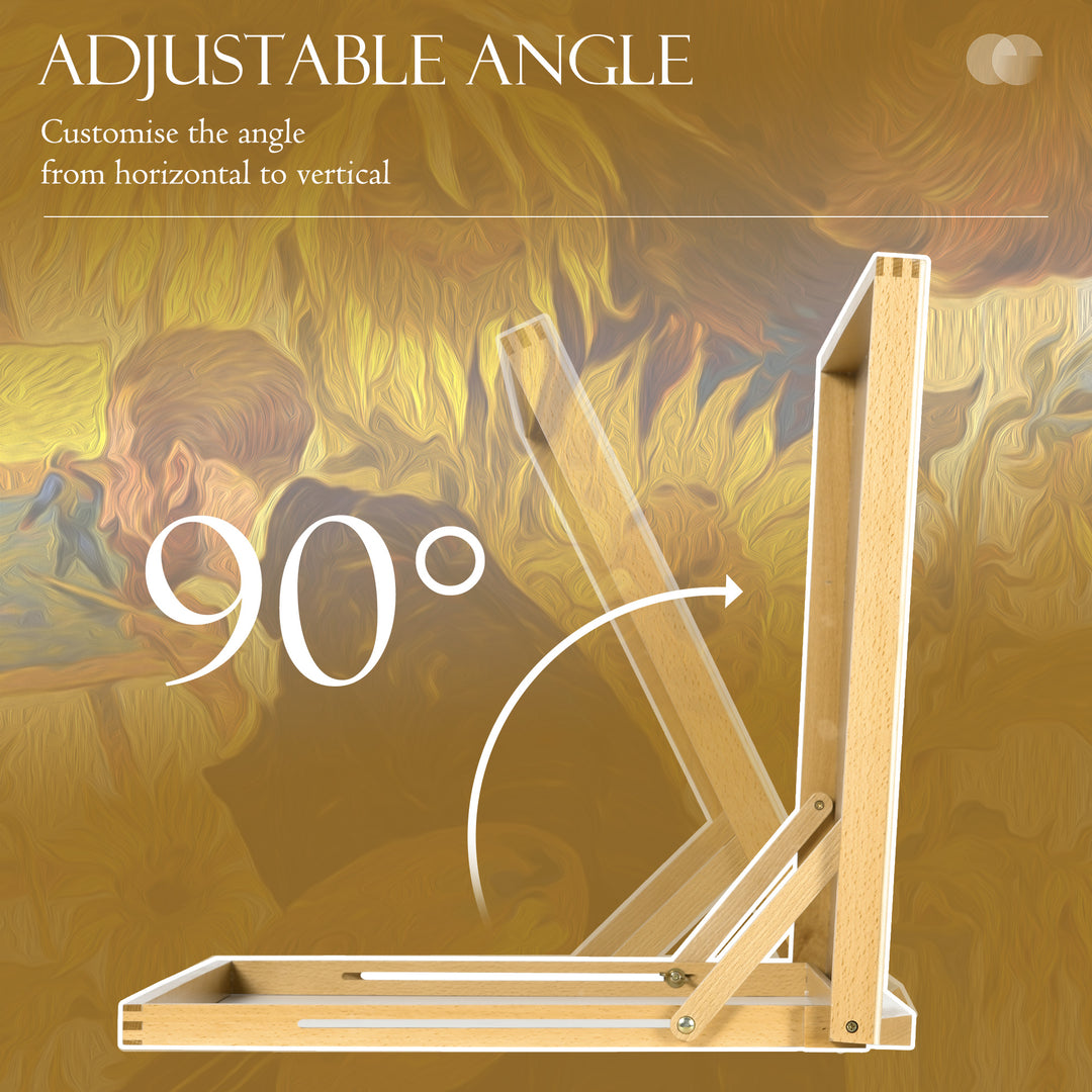 Desktop Table A2 Easel Craft Workstation, Adjustable Beechwood Table Top Easel, Portable Folding Artist Drawing & Sketching Board for Adults, Beginners, Artists Painting