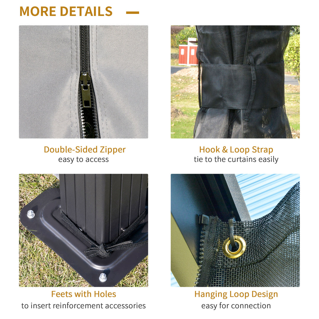 MCL Outdoor 3.6 x 3(m) Gazebo Cabana w/ Steel Frame & Net Sidewalls for Privacy