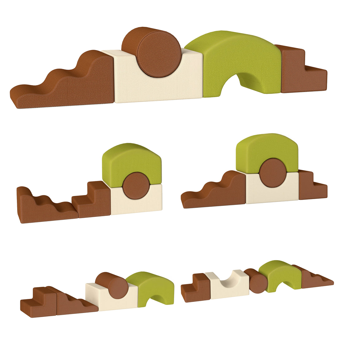 Toddlers Climbing Toys, 5-Piece Foam Climbing Blocks with Non-Slip Bot