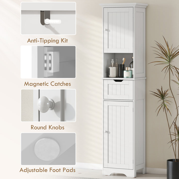 Slim Bathroom Storage Cabinet, with Sensor Lights