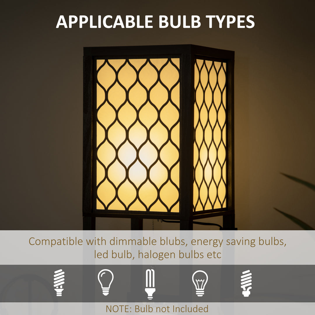 Floor Lamp with Shelves, Dual Light, Modern Tall Standing Lamps for Living Room, Bedroom, with Chain Switch, Bulb not Included, Black