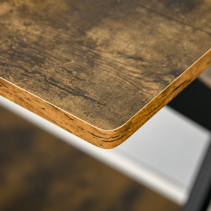 Industrial Computer Desk with Monitor Stand, 100 x 60cm Compact Desk for Small Spaces, Home Office Desk, Rustic Brown