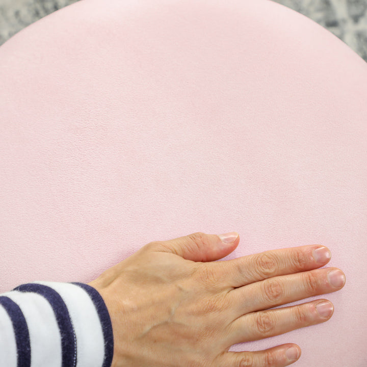 MCL Velvet-Feel Storage Ottoman - Pink