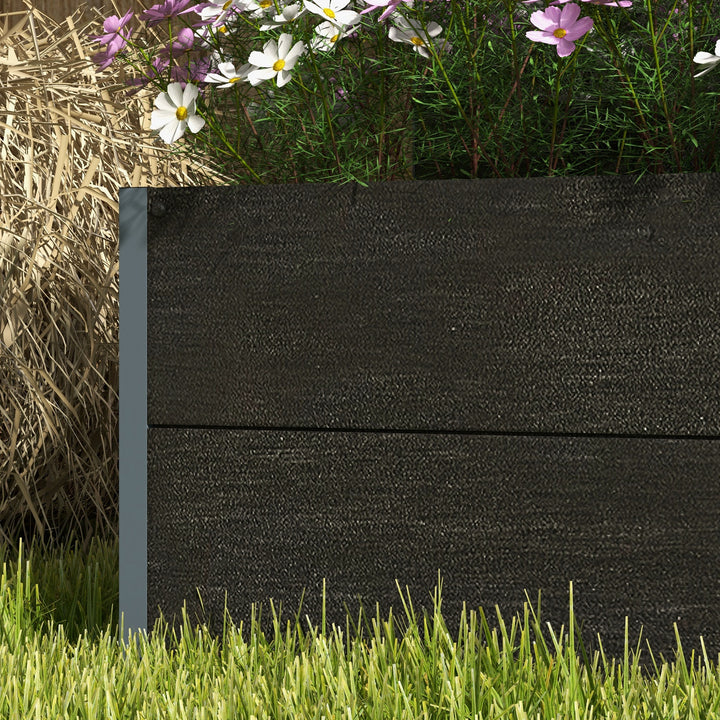34 x 69.5cm Garden Planter Box, with Back Trellis, Black