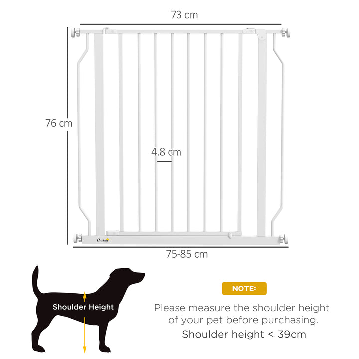 PawHut Extra Wide Dog Safety Gate, with Door Pressure, for Doorways, Hallways, Staircases - White | Aosom UK