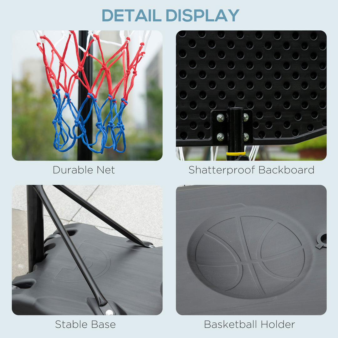 MCL Adjustable Basketball Hoop and Stand, with Wheels and Weight Base Black
