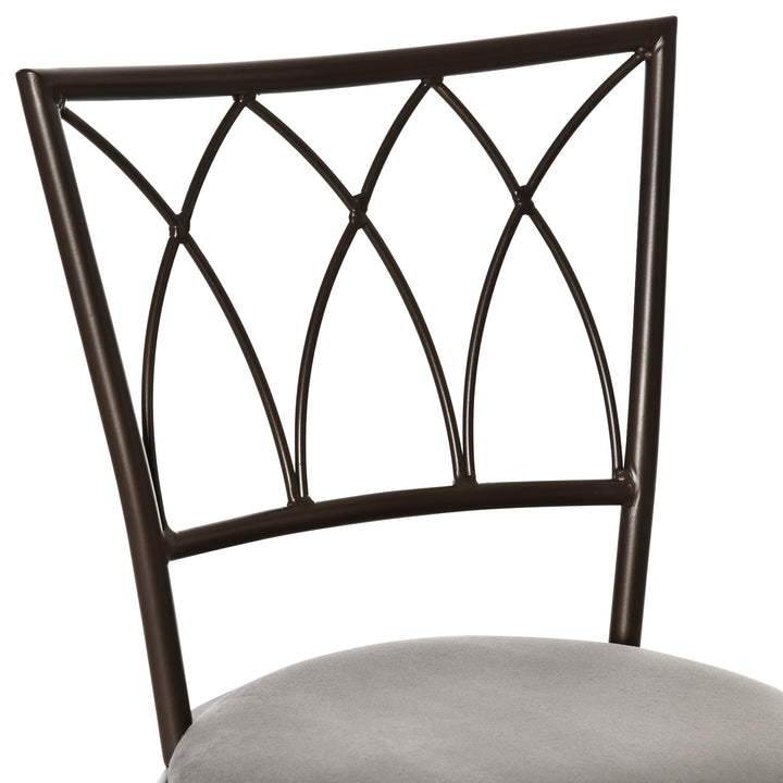 MCL Set of 2 Bar Chairs Swivel Armless Upholstered Metal Frame Barstools with Backrest & Footrest, Bronze