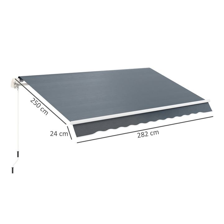 Awning Replacement Canopy, Water Resistant UPF 50+ Sun Shade Cover for 3 x 2.5 m Garden Awning (Fabric Only), Grey