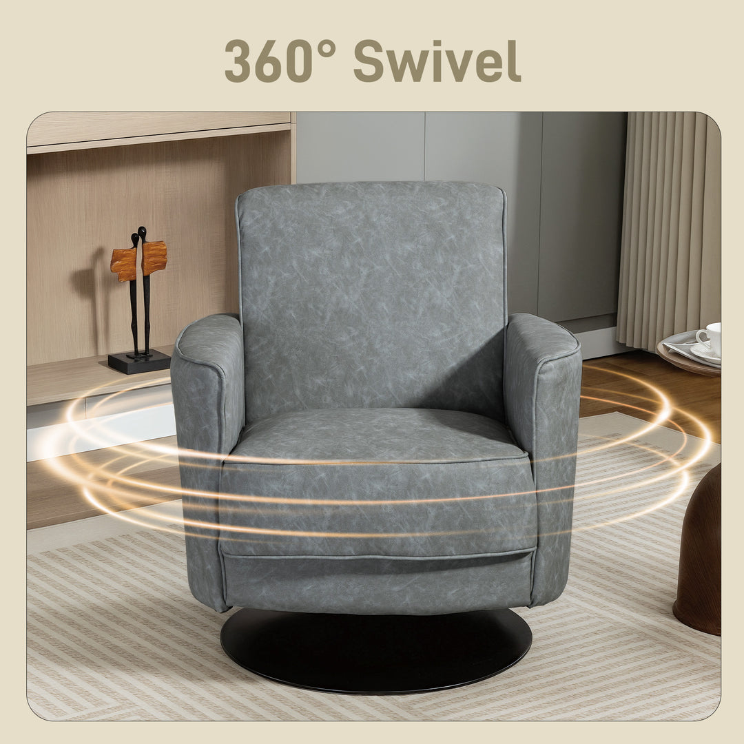 Upholstered Swivel Accent Chair with Thick Padding