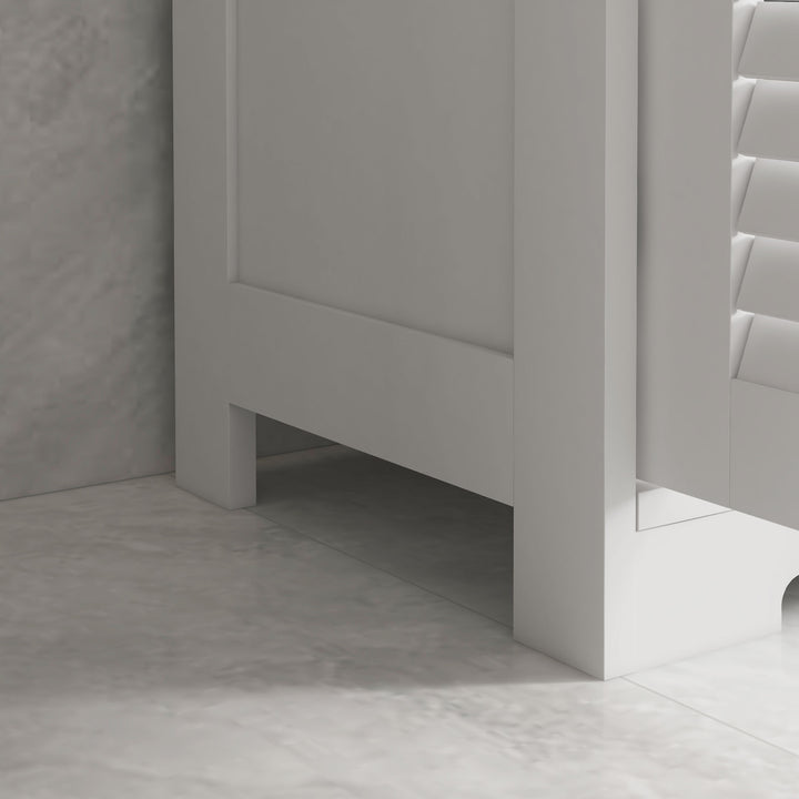 Three-Part Bathroom Storage Unit, with Shelf, Drawers & Cupboard - White